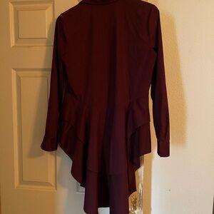 a.n.a. Women's Button Down Shirt - Deep Burgundy